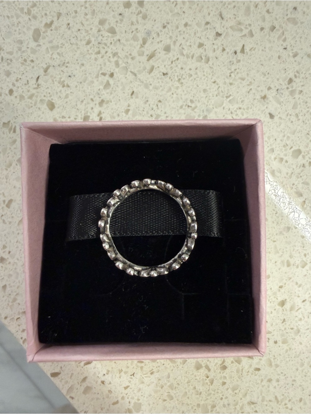 PANDORA SIZE 5 SILVER FLORAL RING - Picture 2 of 4